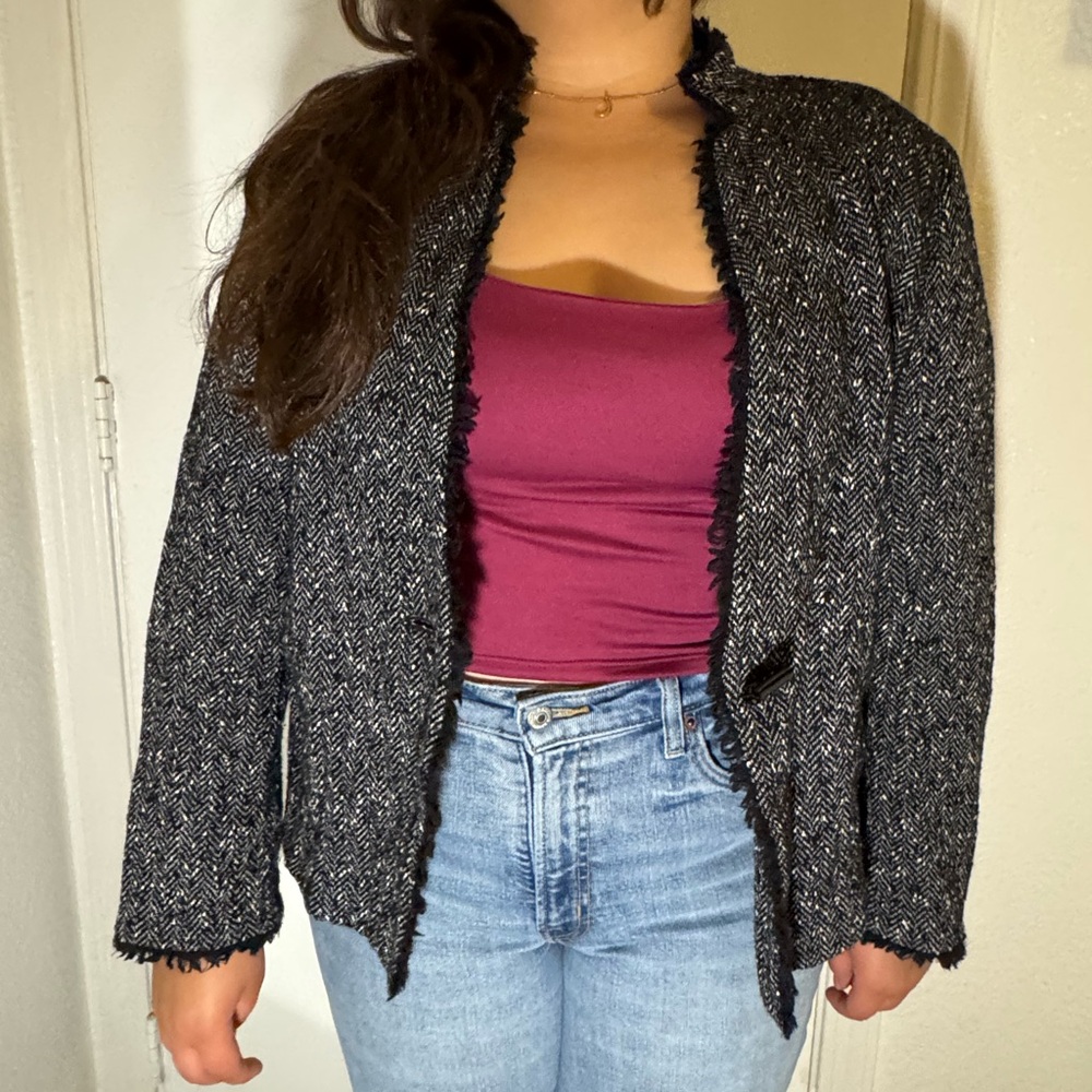 Doncaster Signature Black and White Tweed Blazer